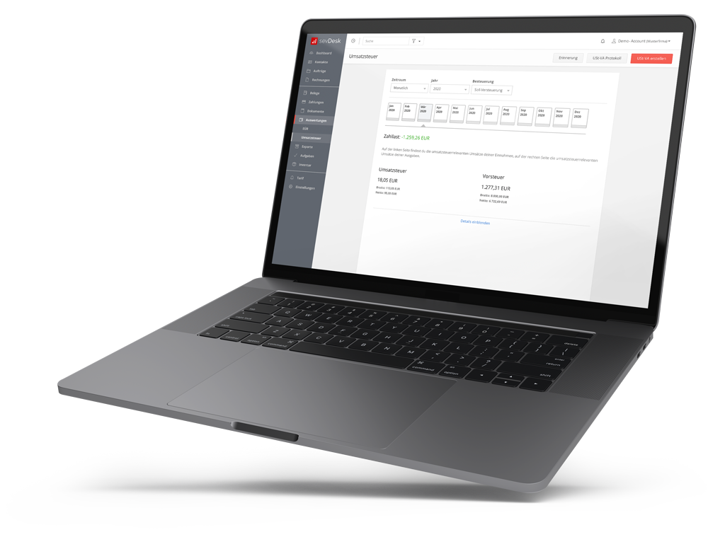 Erstelle deine Auswertungen mit sevDesk