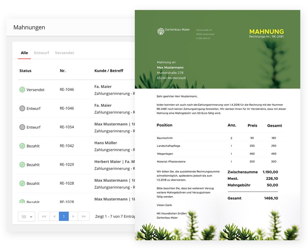 Professionelle Mahnungen erstellen