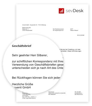 Geschaftsbrief Vorlage Muster Zum Gratis Download Sevdesk