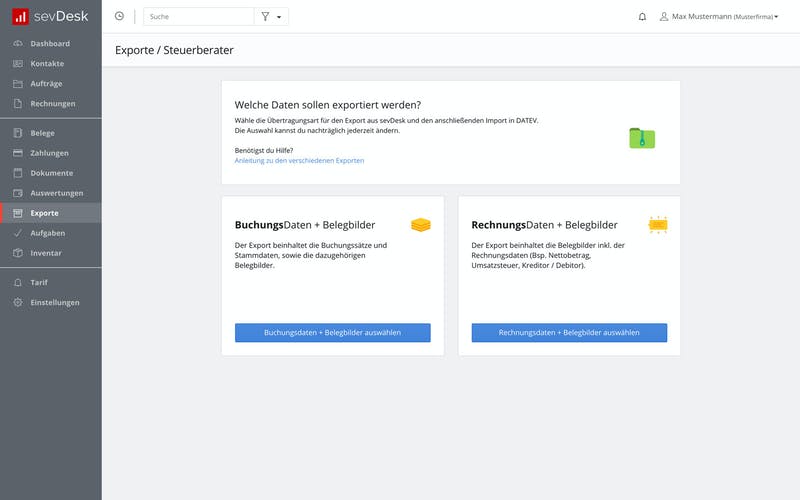 DATEV-Export deiner Buchungsdaten für den Steuerberater