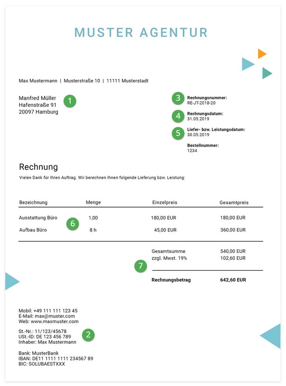 pflichtanagaben einer rechnung