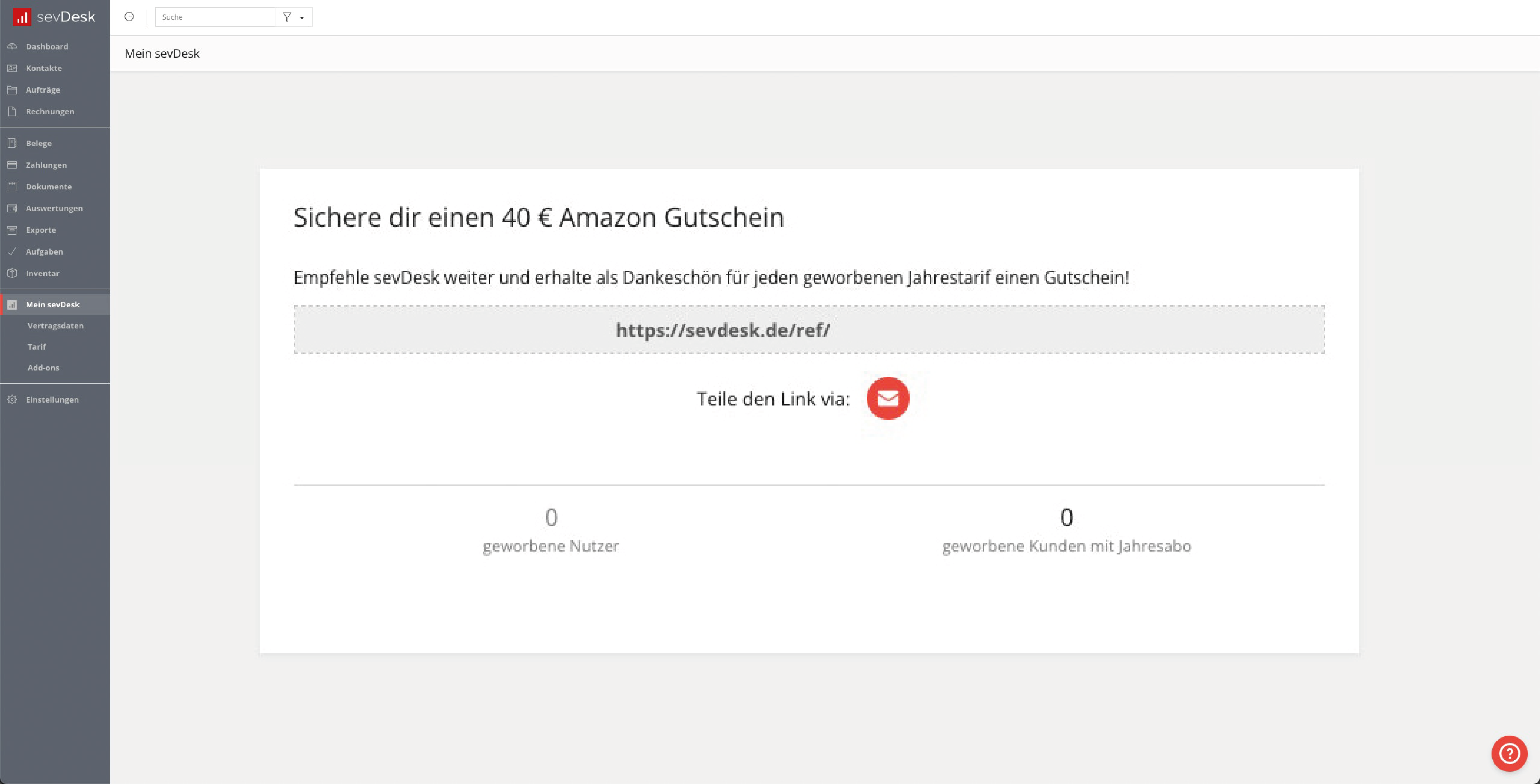 sevDesk empfehlen