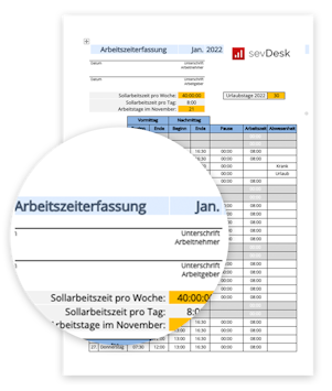 Kostenlose Zeiterfassung Vorlage