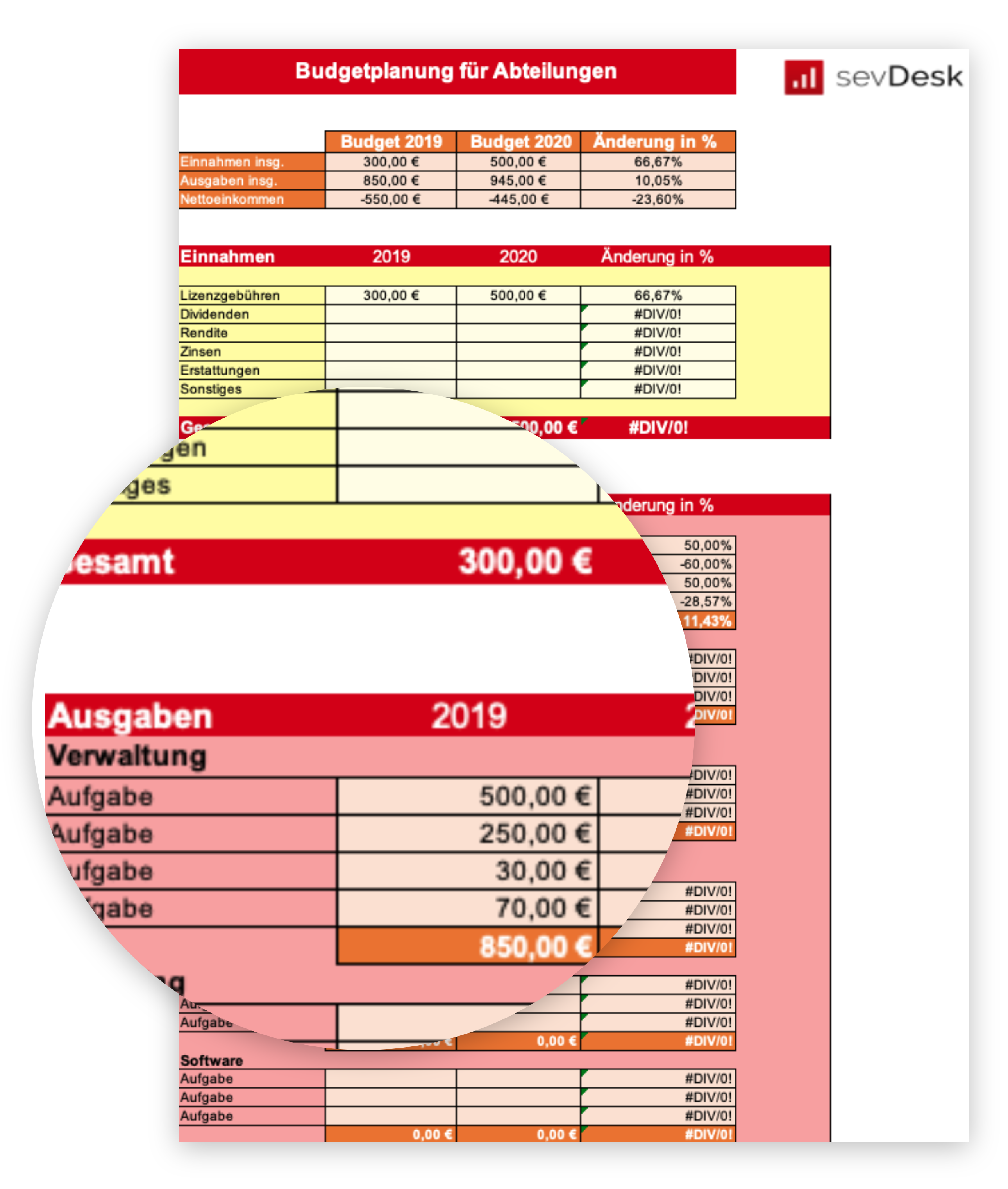 Budgetplanung Vorlage Excel