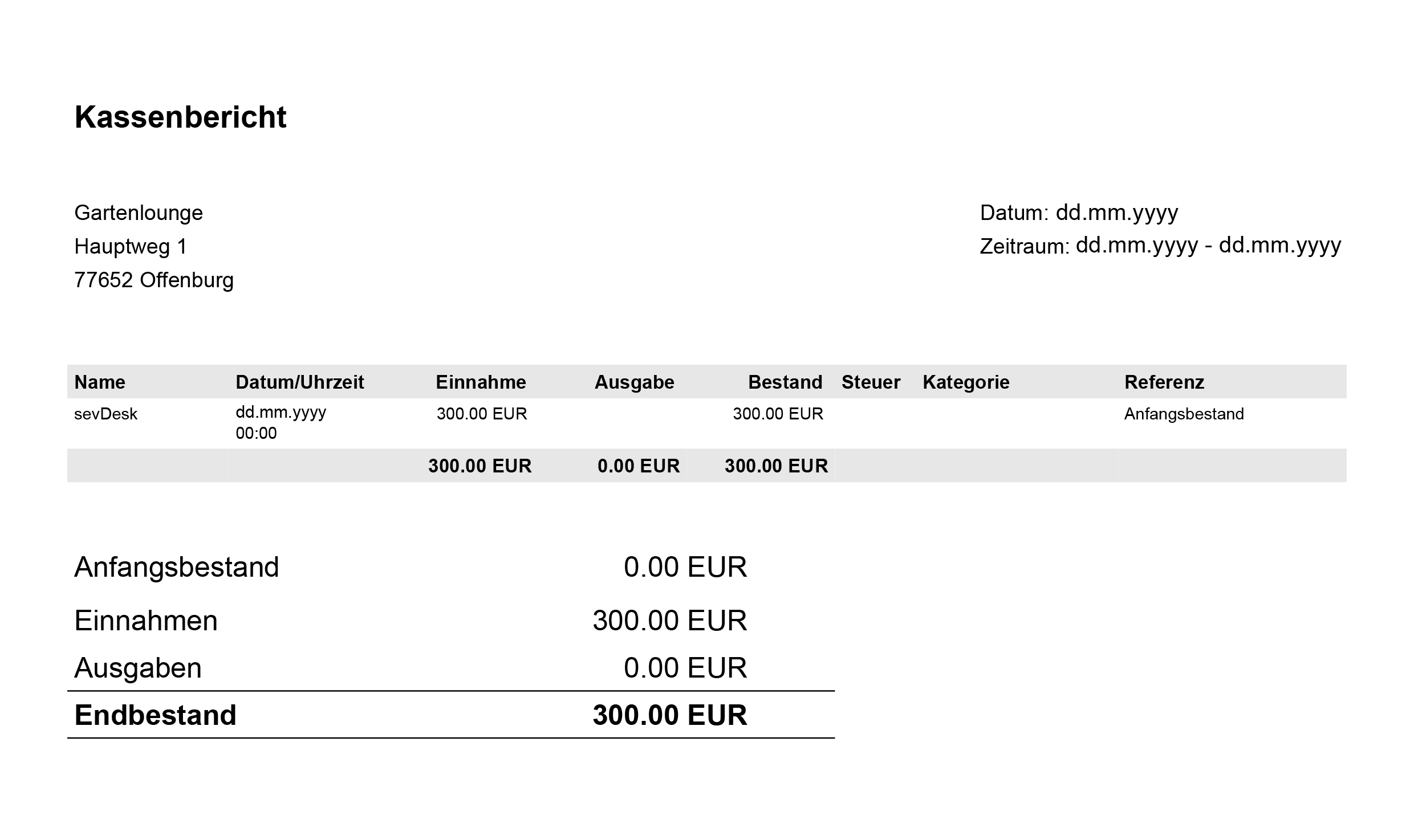 Kassenberichte erstellen und ausdrucken