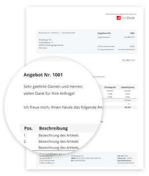 Kostenlose Angebotsvorlage für Kleinunternehmer mit Anleitung