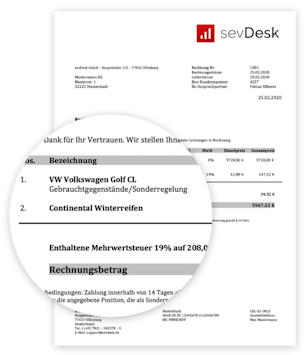 Differenzbesteuerung Rechnung Muster