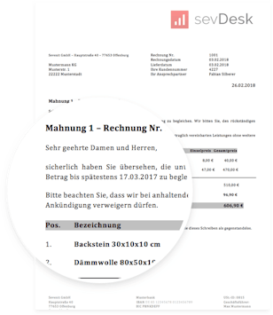 Mahnung Vorlage Muster für Excel und Word
