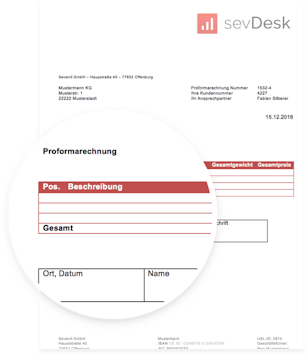 Proforma-Rechnung Vorlage Muster für Word