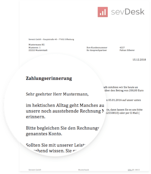 Zahlungserinnerung Vorlage Muster für Word